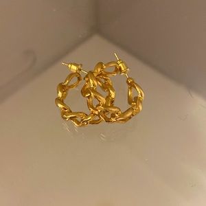 Gold Chain Hoop Earrings- Sunshine Boutiques